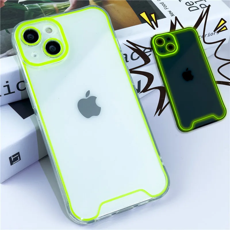 thumbnail image 1 of Night Light Luminous Clear Silicone Soft Phone Case For iPhone 14 11 12 13 14 Pro Max 15 Pro X XR XS Max Shockproof Back Covers, 1 of 5