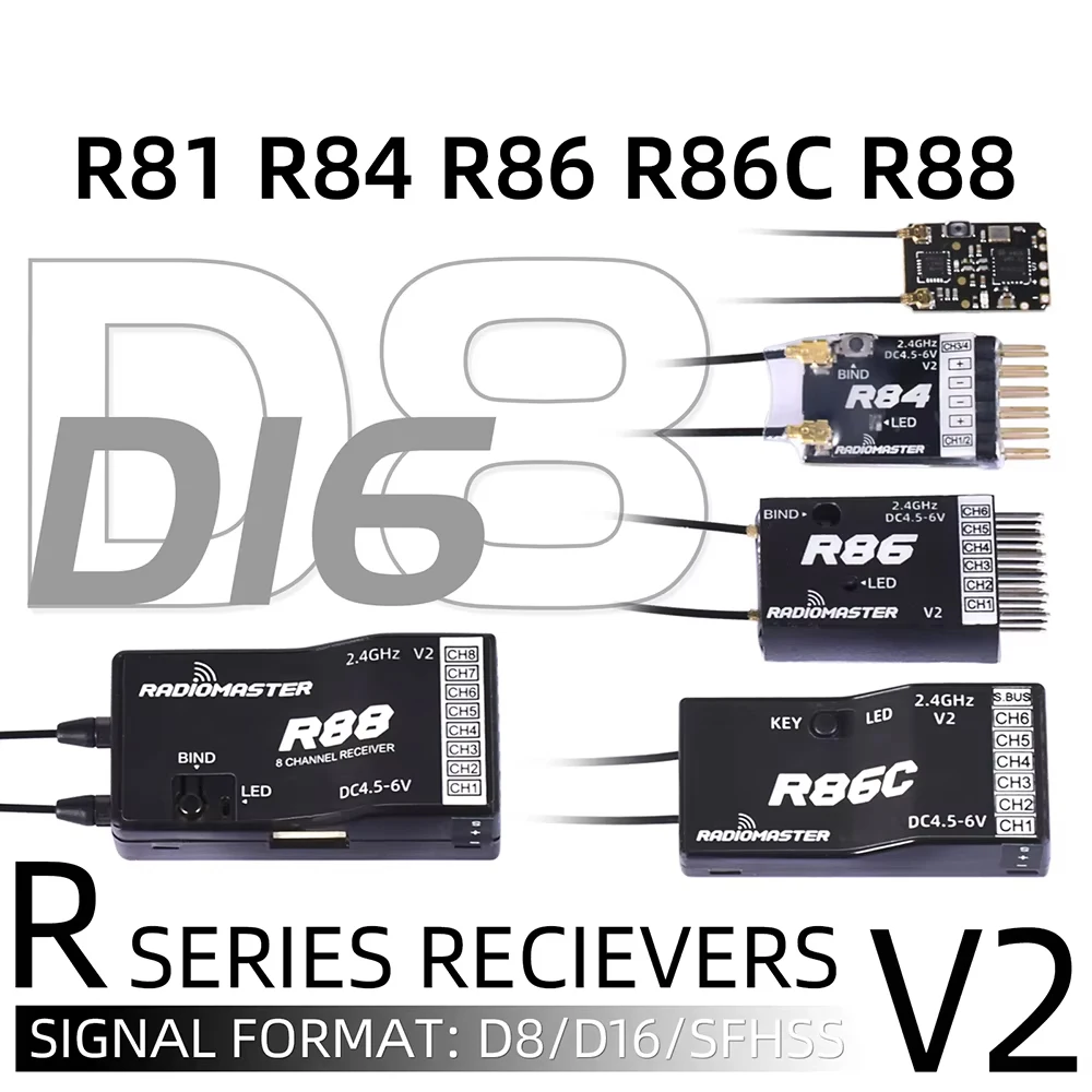 Récepteur R86 V2.0 posé à côté d'une radiocommande, détail des soudures