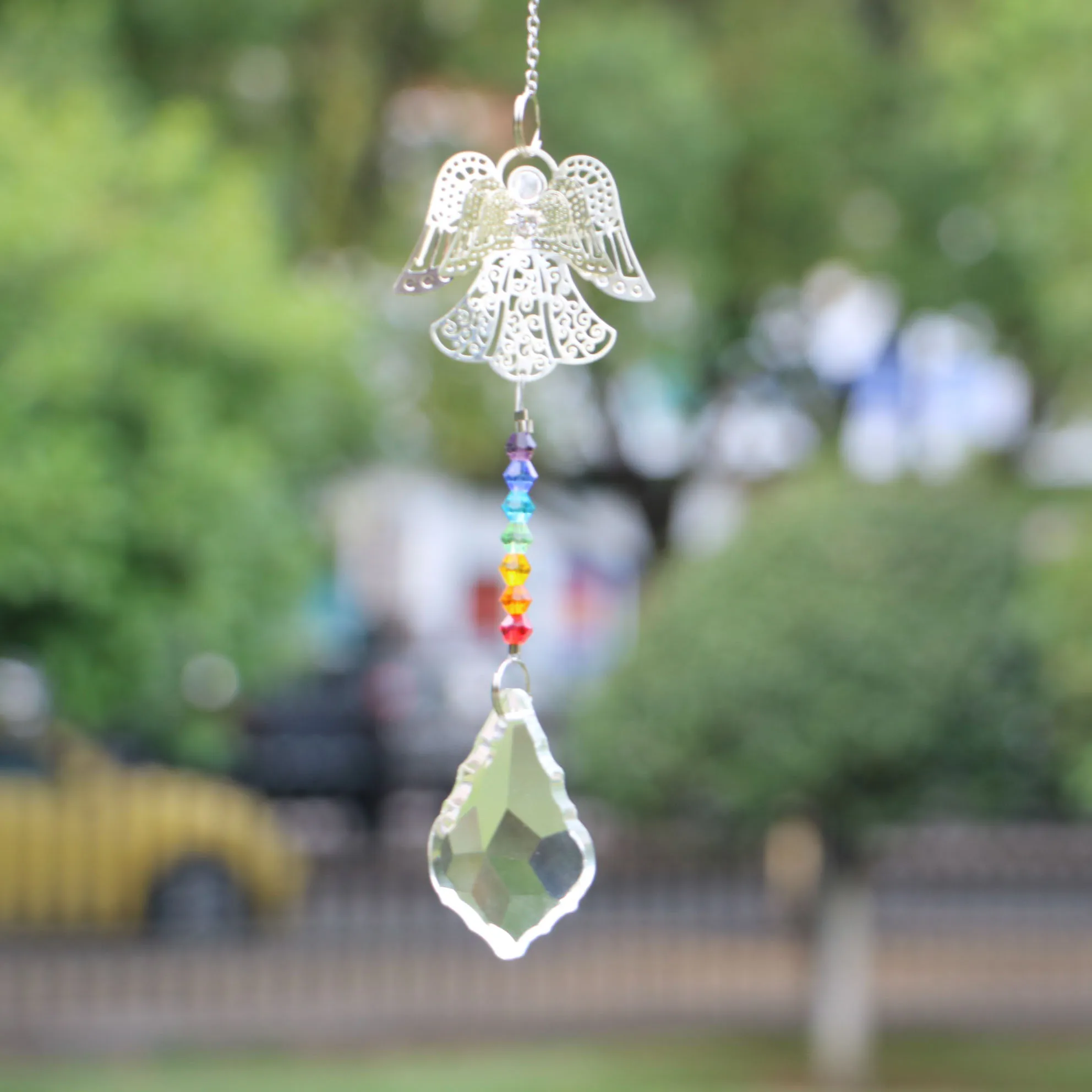 1PCS Suncatcher Rainbow Angel Crystal Bicone Beads Pendants Home Hanging Crystal Decorations