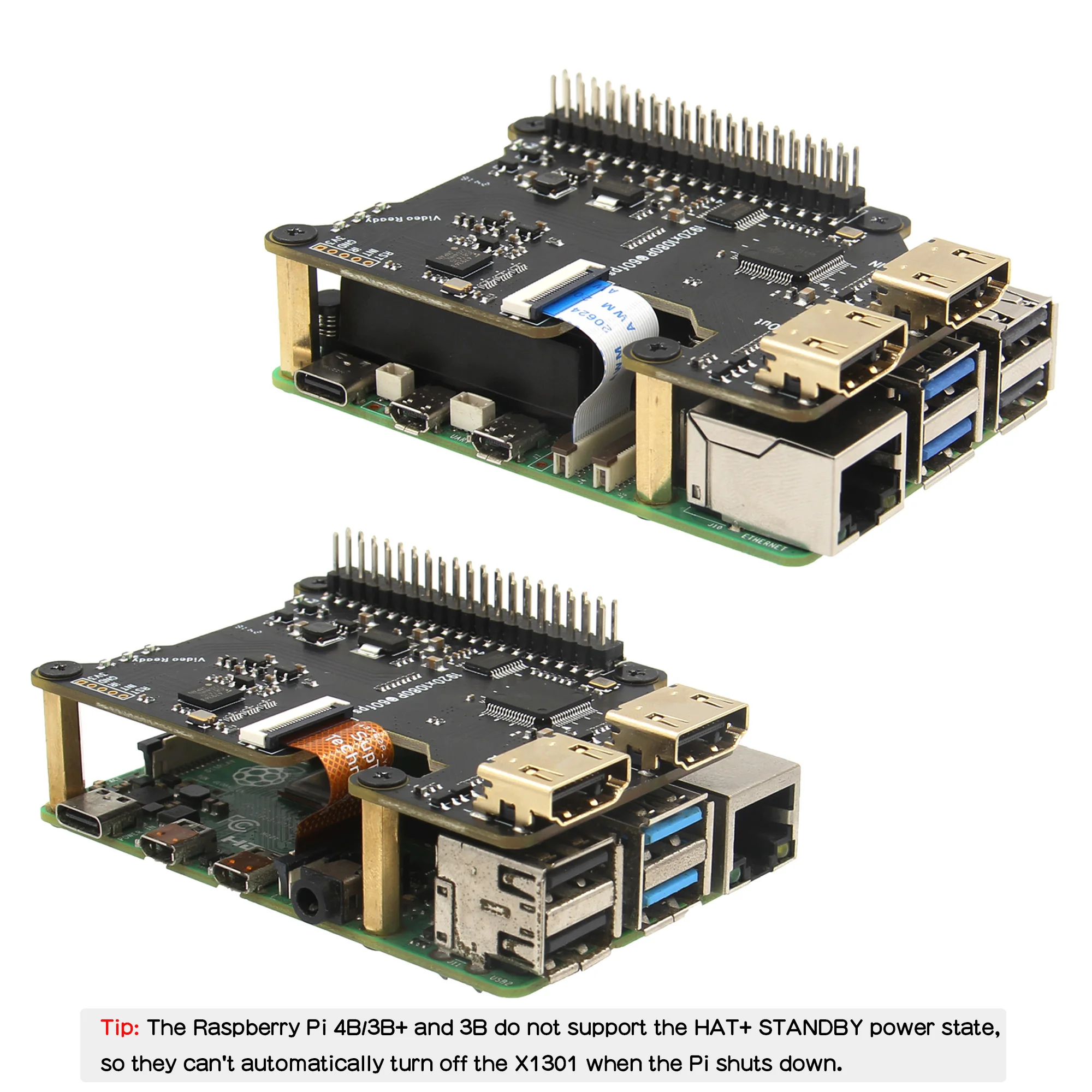 Geekbord X1301 Hdmi to CSI-2 어댑터는 Raspberry Pi 5 / Raspberry Pi 4 / 3B+ / 3B용 최대 1080P 60fps 지원