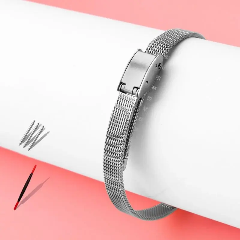 Elegant Ultra-Thin Ladies' Stainless Steel Watch Bracelet