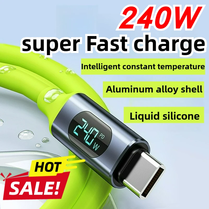 1.5m cable length Digital Display Cable 240W Fast Charging USB C Cable USB A To C Adapter Included for IPhone 15 16 Samsung 