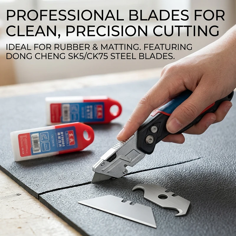접이식 다용도 칼 알루미늄 합금 헤비듀티 박스 커터 TPR 그립 SK5 혼 블레이드 사다리꼴 CK75 0.6mm 벽지 도구