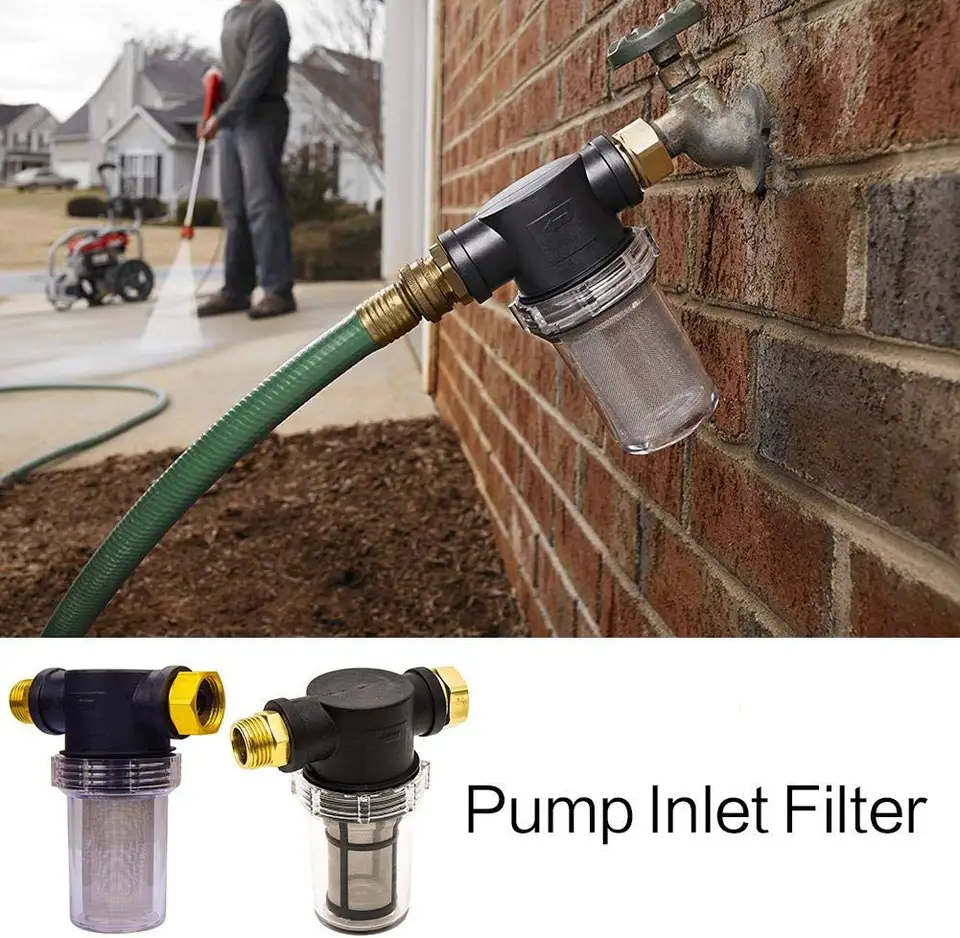 In-Line Filter; 1/2" NPT X 3/4" GH W/ 1/4" Bypass