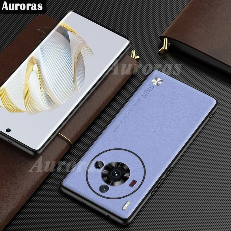 Auroras Per Nubia Z50S Pro Con Cd-Rom Logo In Pelle Tinta Unita Soft Shell Per Nubia Z50 Pro Ultra Antiurto Cover Fundas