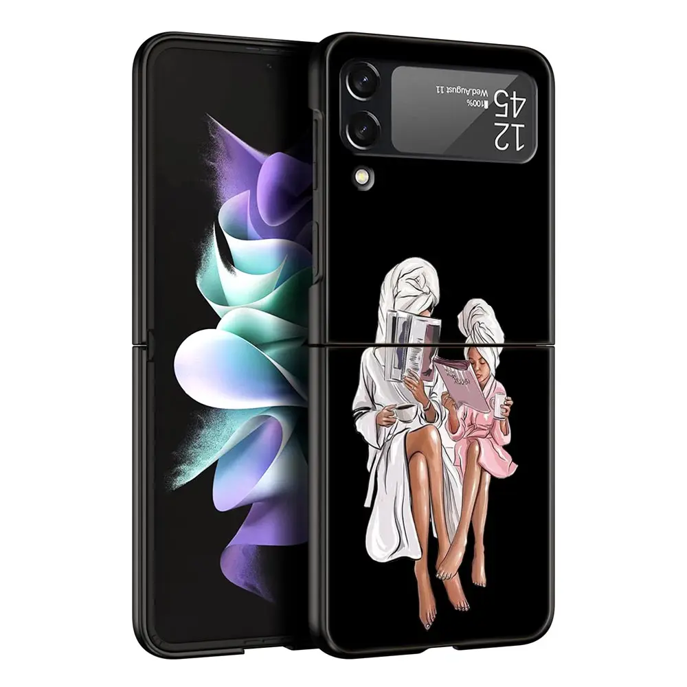 Chic Black Brown Hair Design Phone Case - Stylish Protective Hard Shell