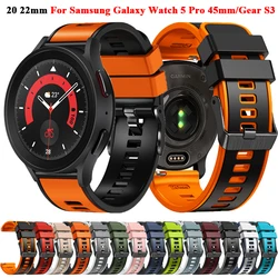 20mm 22mm Silicone Strap for Samsung Galaxy Watch 5 Pro 45mm/4 40mm 44mm/Classic 42mm 46mm/Gear S3 Frontier Sport Bands Belt