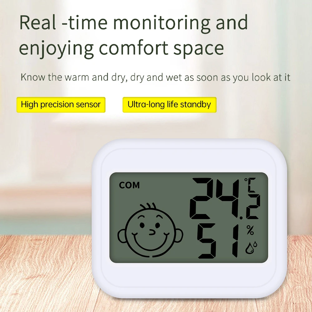 

Mini LCD Digital Display Temperature Humidity Meter High Precision Hygrothermograph With Button Cell -50~+50 ℃ 10%-99% Rh