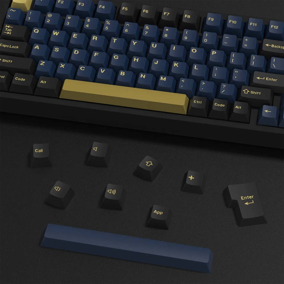 KBDiy GMK Blue Samurai Keycap Cherry Profile Double Shot PBT ISO