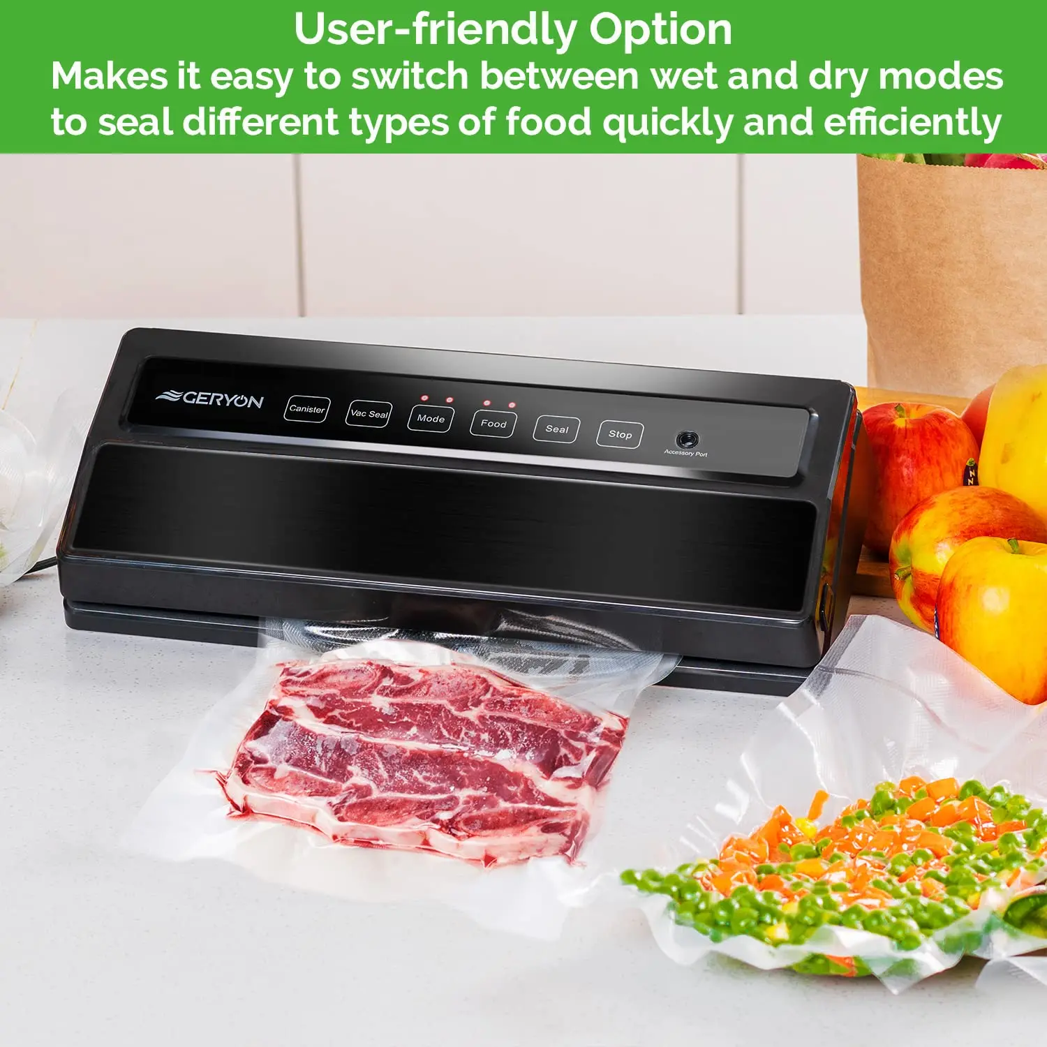 Geryon Vacuum Sealer E2901 Vacuum Packaging Machine Under Vacuum For Food  Storage, Vacuum Packaging Bags With Fully Starter Kit - Vacuum Food Sealers  - AliExpress