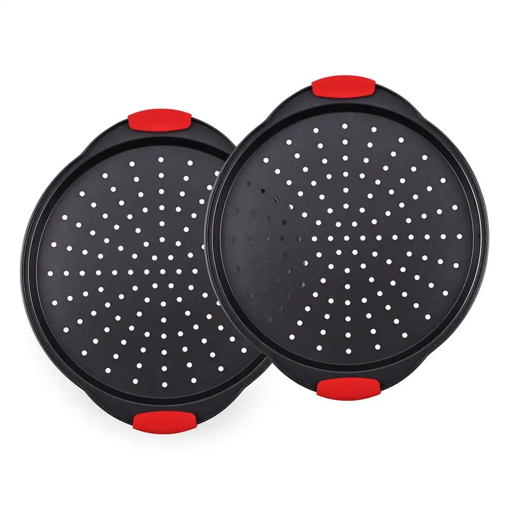 

NutriChef 2-Pc. Non-stick Pizza Tray - Round Steel Non-stick Pan