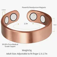 Pure Copper Ring 99.99% Pure Copper Magnetic Rings 4pcs Magnets Classic Adjustable Ring Anillo magnetico terapeutico 2