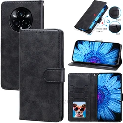 Luxury Leather Flip Wallet Case - Premium Book Cover for Realme 14ProPlus (Black)