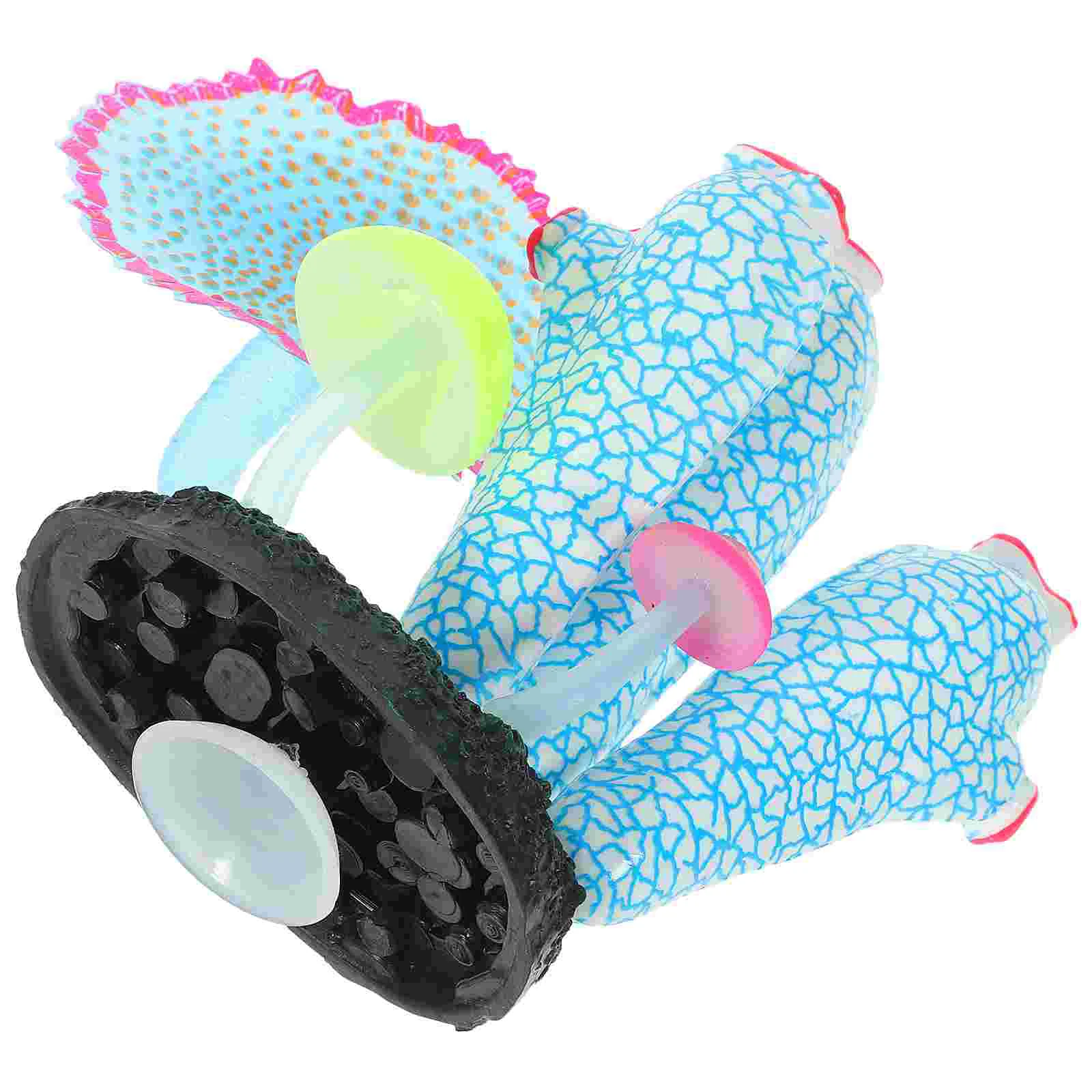 

Decor Simulation Fluorescence Coral Fish Tank Fake Reef Silicone Glowing Figurines Silica Gel Artificial