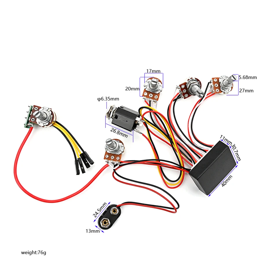 EQ Equalizer Electric Bass Preamp Circuit 3 Band EQ Preamp