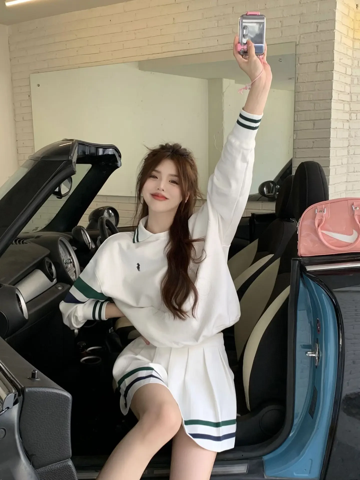 Lady Casual Sport Skirt Badminton Sets Women Sportswear Suit White Sweater and Skirt Two-Piece New Tennis Short Ventilate female mini skirts running skirts sports skirts women maxi skirts