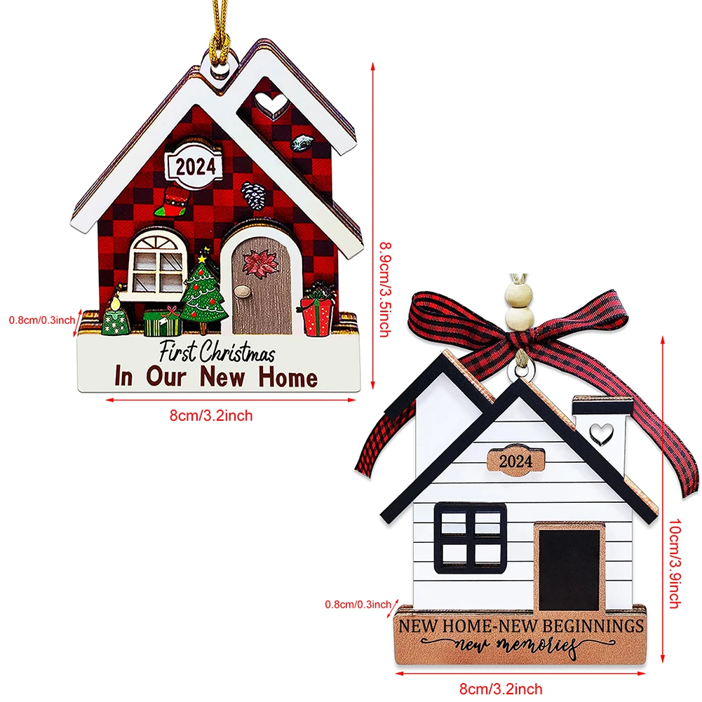 Home Ornament Wooden Housewarming Gift for First Christmas in New Home Perfect for Couples and Families
