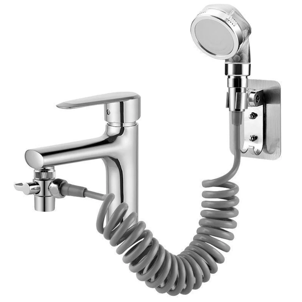 Faucet Shower Set Hose Handheld Spray Tap Extender Sink Booster Bathroom Hair Washing