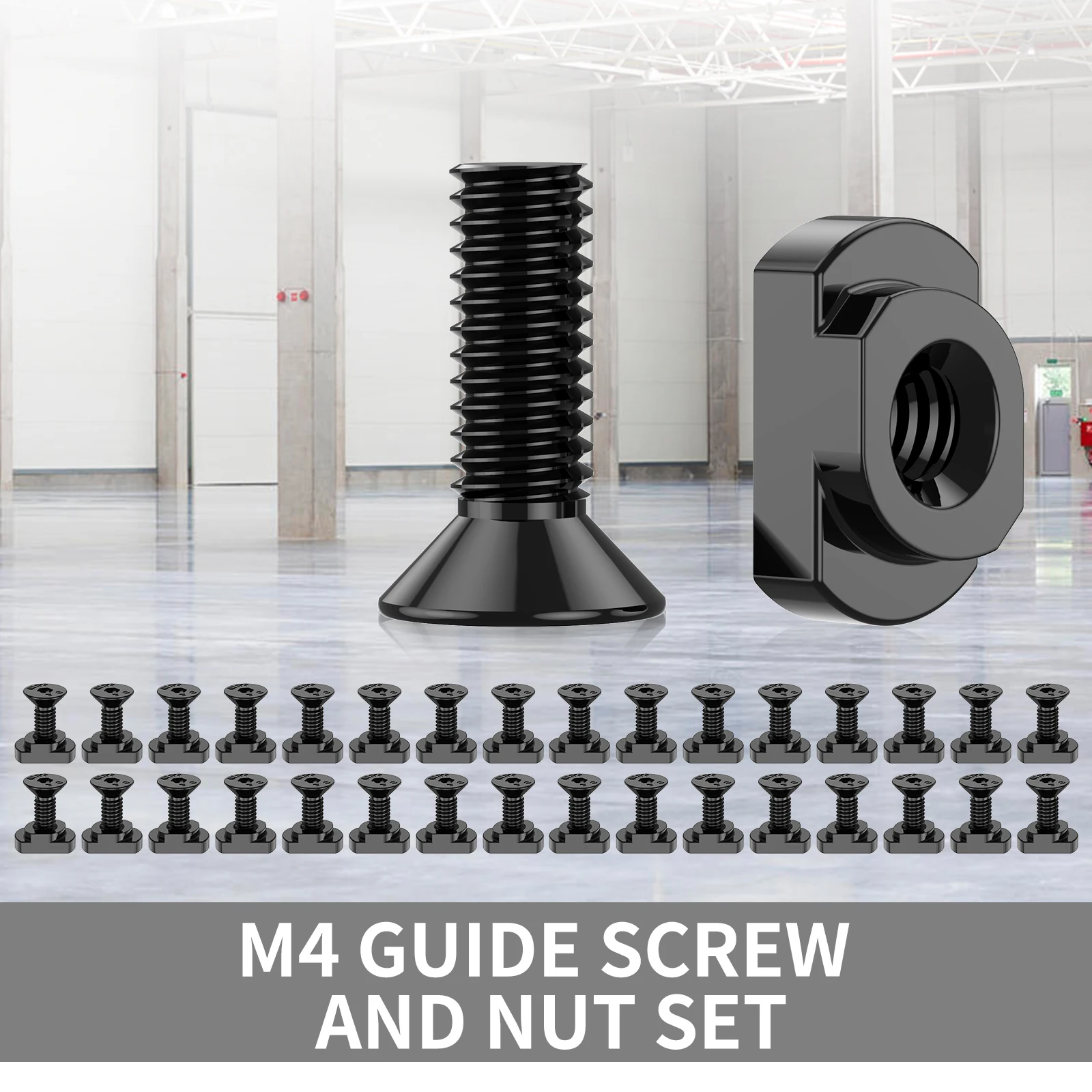 40PCS/Set M4 T-Nut Metric Camming Screw Replacement Sets Compatible with Standard Rail Systems with 4 Allen Wrench for M-LOK
