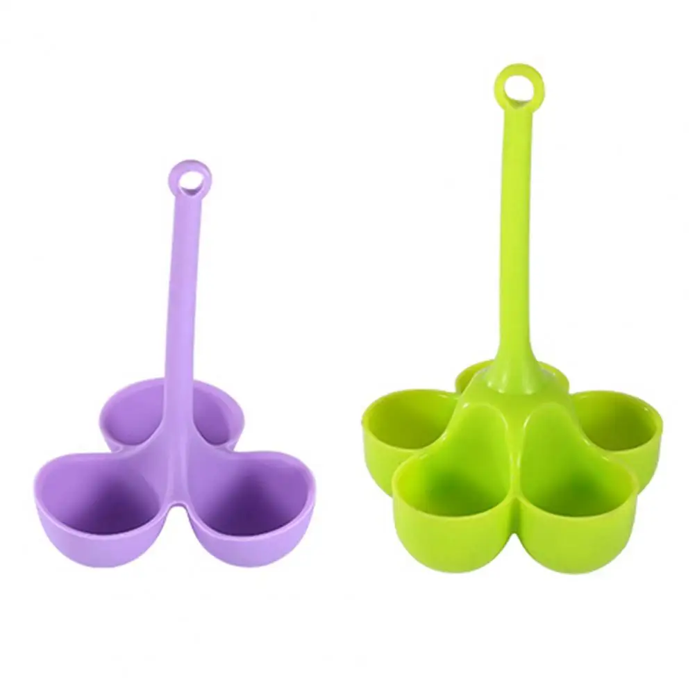 Egg Cooker Egg Poacher Silicone Egg Poacher Heat Resistant Egg Cooker Silicone Egg Steamer with Long Handle 3/5 Cavities