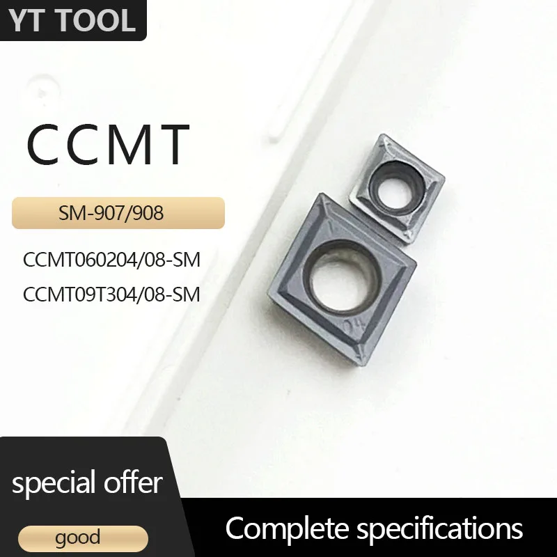 

Вставка из цементированного карбида CCMT09T304 SM IC907 CCMT09T308 SM IC907 IC908, внутренний токарный инструмент CCMT 09T304 CCMT060204, детали для ЧПУ