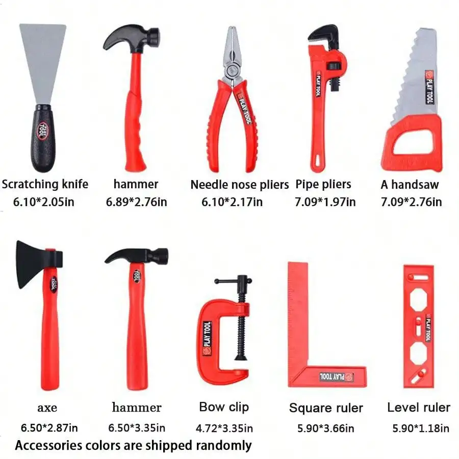 Kids Tool Set-38 PCS Pretend Play Construction Tool Kits Toy for Boys Birthday Gift for Boys Girls Ages 3+