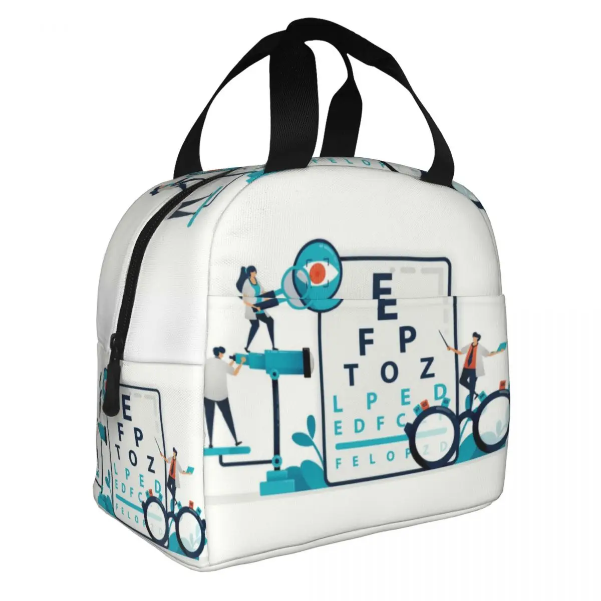 Eye Exam Insulated Lunch Bags for Women Optometrist Optician Portable Thermal Cooler Bento Box School
