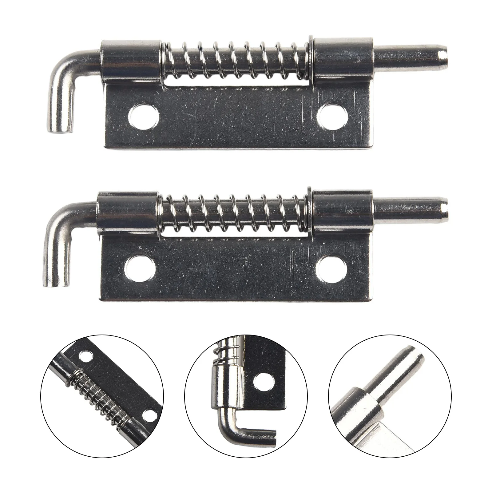 Spring Loaded Latch Pin 2PCS 304 Stainless Steel Window Cabinet Hinges Latches Cabinet Hardware Distribution Box Latches