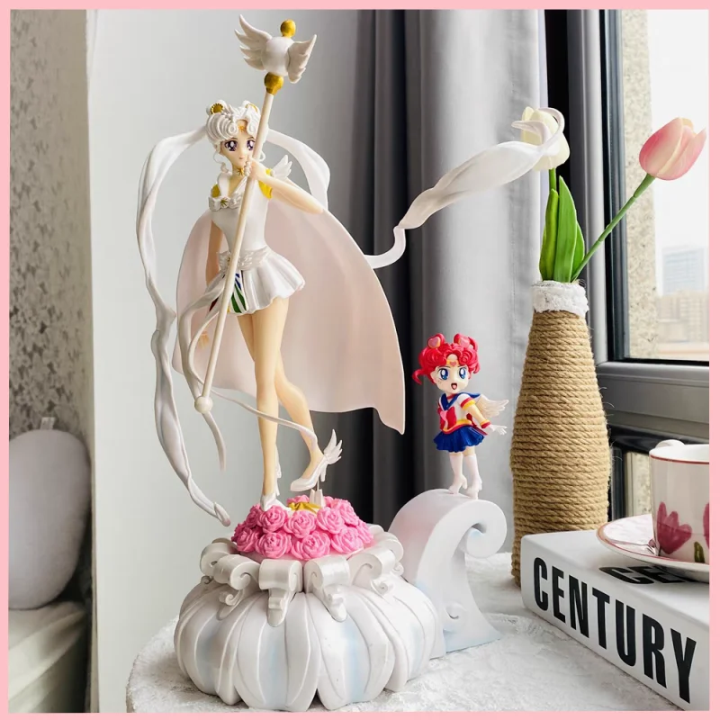 

37cm Sailor Moon Anime Little&sailor Universe Tsukino Usagi Sailor Cosmos Pvc Moon Hare Sailor Moon Model Toy Collection Gift