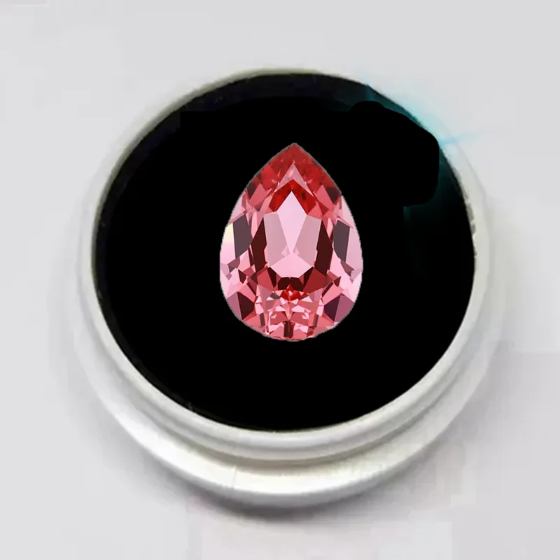 

Box Set Large Luxury Pink Sapphire 6.50ct 12x16.0mm Pear Cut Sri-Lanka VVS Loose Gemstone For Jewelry Making Beads