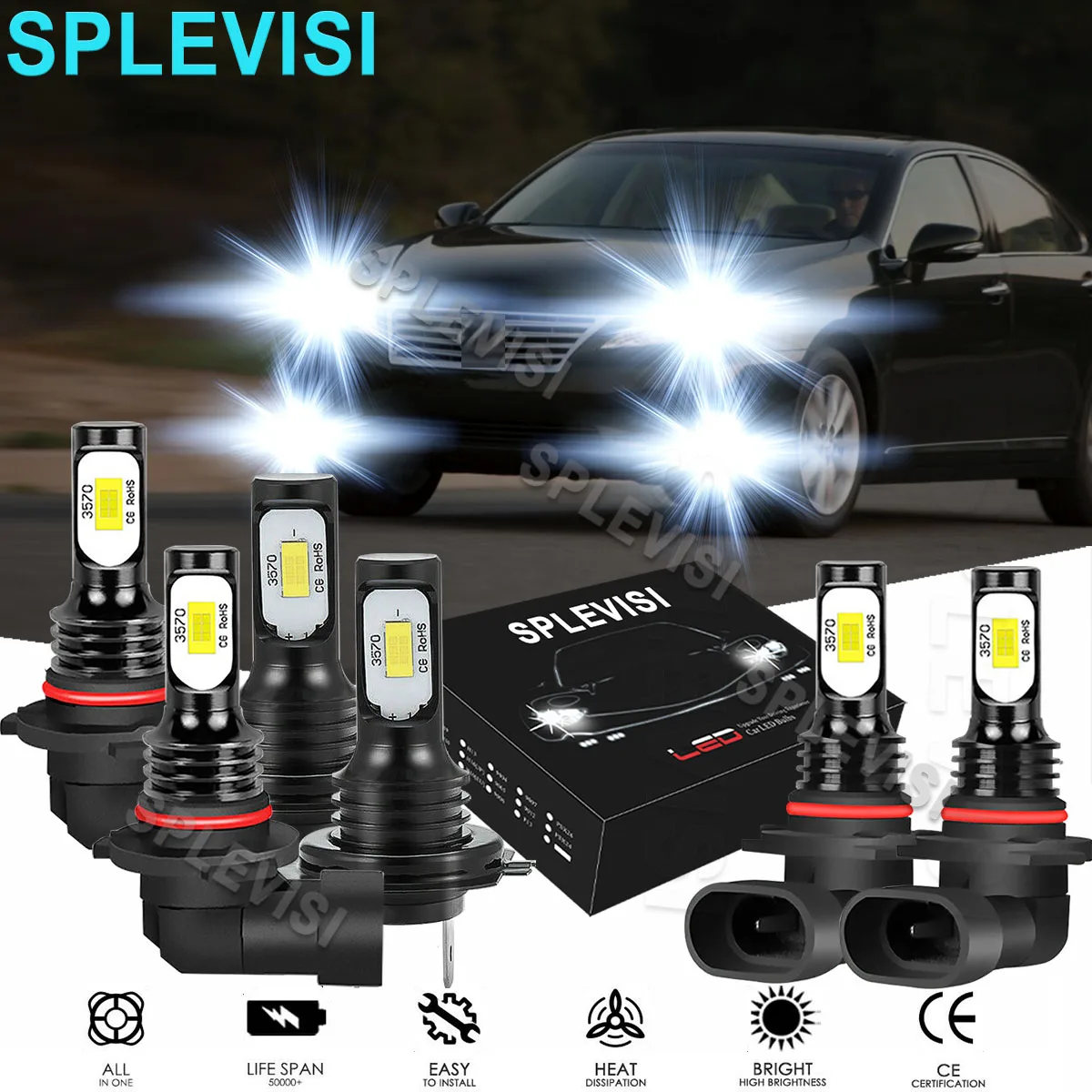 

6x LED Pure White Headlight Fog Light Bulbs 6000K Fit For Subaru Outback 2005 2006 2007 20082009 Lexus ES350 2007 2008 2009