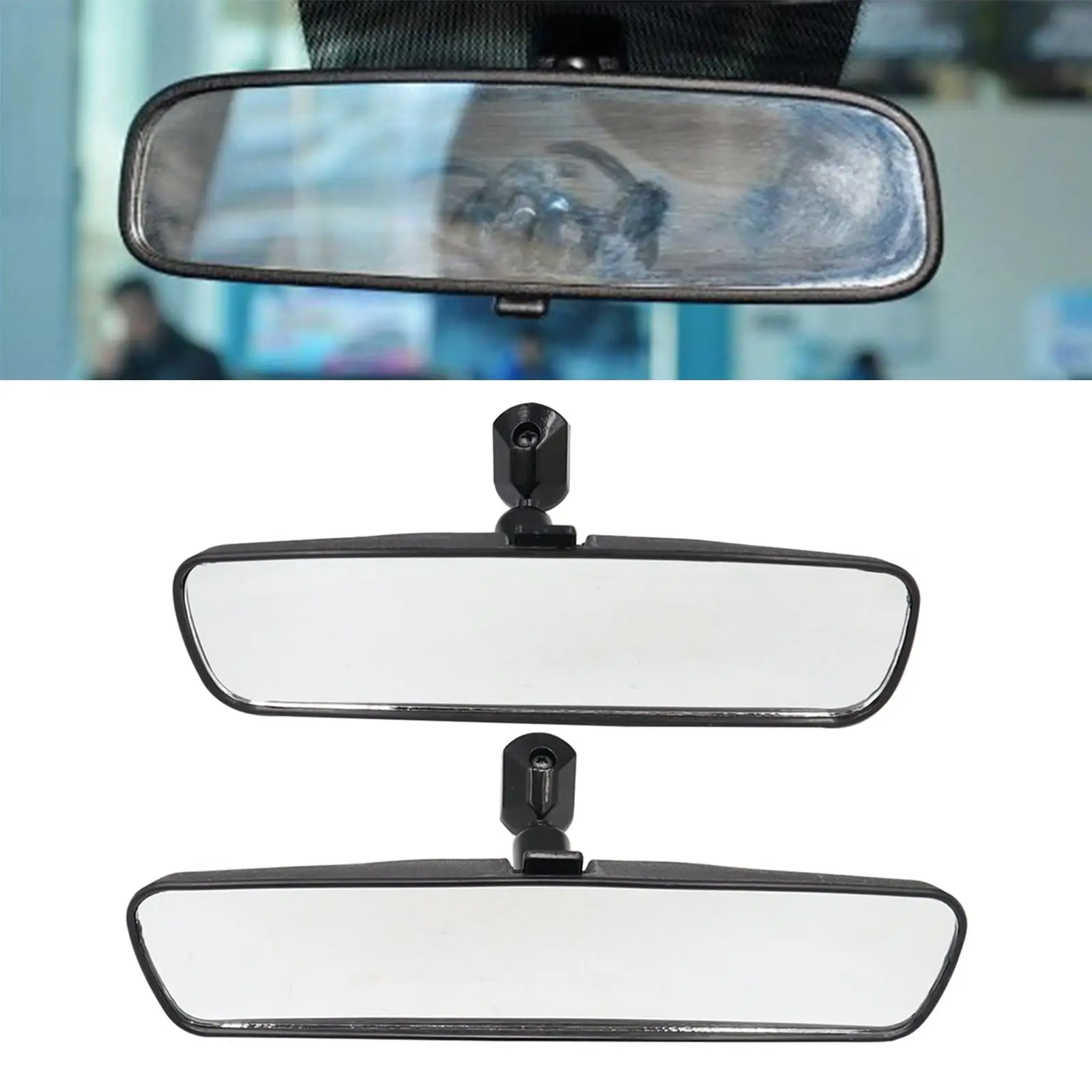 Zpětný pohled zrcadlo zahuštěný černá nastavitelný široký úhel auto zadní výhled zrcadlo