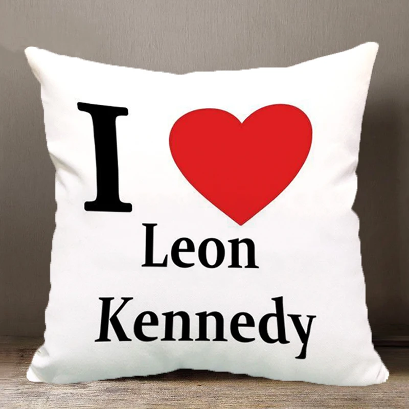 

Pillow Cover Leon Kennedy CP Couples Boyfriend Girlfriend Heart Decorative Pillowcase 50x50 Double Side Pillows Case 45x45 White