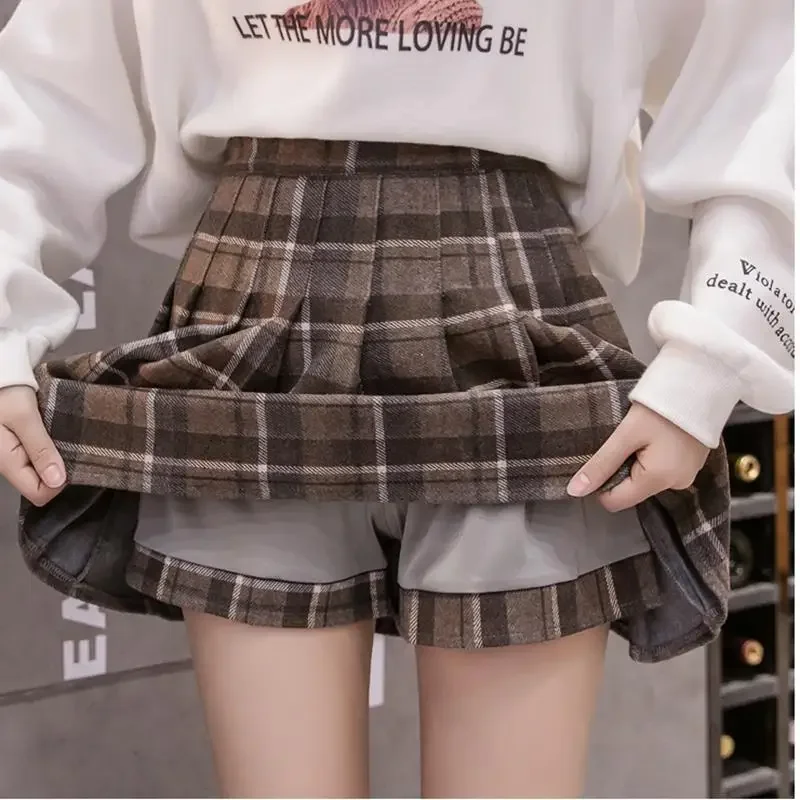 

beautiful Autumn winter female hairy 100 pleated skirt college high-waisted fashion big size a-word skirt