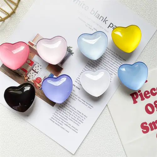 Korean 3D Stained Glass Crystal Ball Phone Holder Heart Retractable Finger Grip Tok Stand For iPhone Samsung Universal Bracket - Image 2