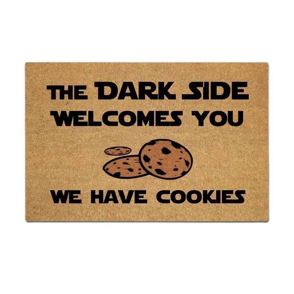 

The Dark Side Welcomes You We Have Cookies Funny Doormat Outdoor Indoor Porch Patio Party Carpet Home Decor Entrance Door Mat