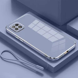 Luxury Square Plating ShockProof Silicone Back Cover s for OPPO A73 5G (Gs6D grey)