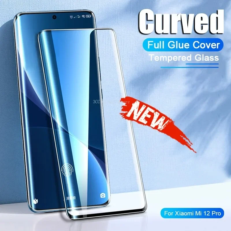 

2Pcs Full Cover Curved Tempered Glass For Xiaomi Mi 13 12 11 Pro 12S Ultra 12X Note 10 Lite Screen Protector Film
