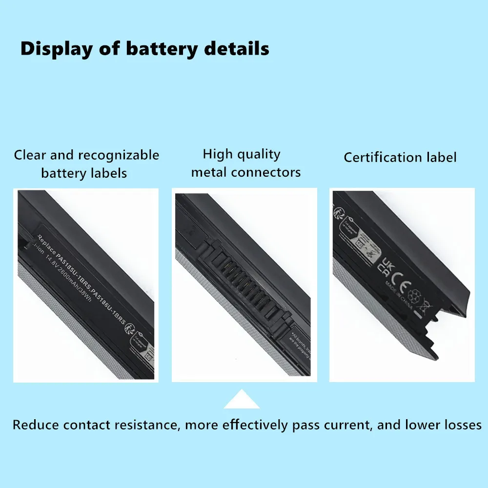 PA5109U-1BRS Batteria del computer portatile per Toshiba Satelle C50 C50D C55 C55D C55Dt PA5108U-1BRS PA5110U-1BRS  7