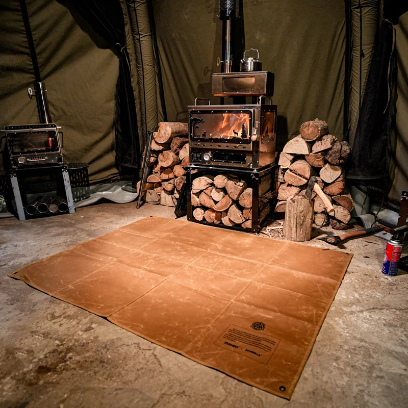 Waxed Canvas Camping Mat Retro Moisture-proof Picnic Blanket Water-proof Floor Mat 2 IN 1 Simple Tent Outdoor Camping Equipment 5