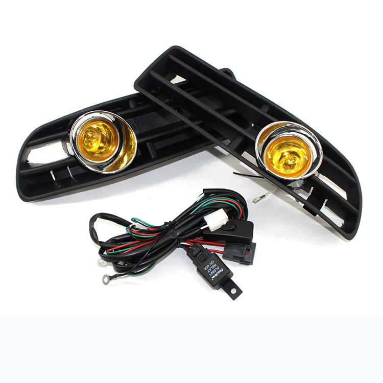 thumbnail image 1 of Apto para VW Golf MK4 1998-2004 1 par de luces antiniebla blancas y amarillas para parachoques delantero, rejilla de escape, repuesto de rejilla de malla modificada, 1 of 5
