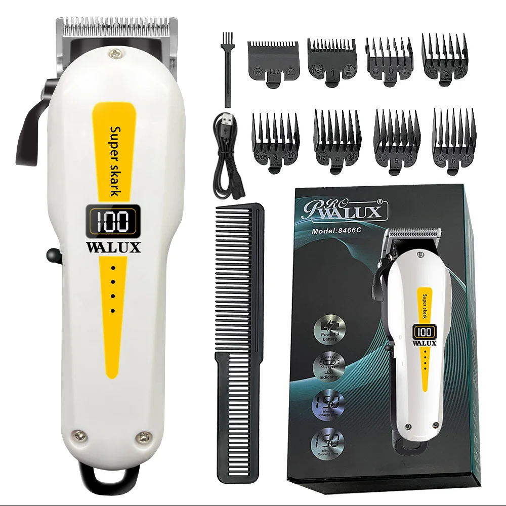 Professionele Kapper Haarknipper Lithium Batterij Usb Oplaadbare Trimmer Lcd-Display Home Mannen Baard Scheerapparaat Haar Snijmachine