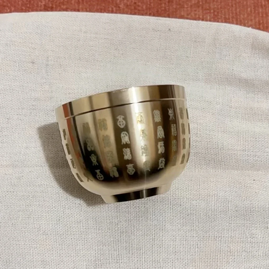 Home Decor Hundred Blessings Bowl Brass Fortunate Attract Wealth Good Luck Magical Power Treasure Bowls Desktop Small Ornament