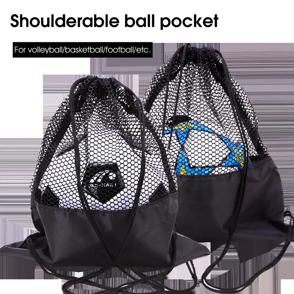 1PCS Single Ball Bag,Ball Storage Bag, Mesh Carry Bag, Drawstring Sling Back Bag for Carrying Basketball Volleyball Football