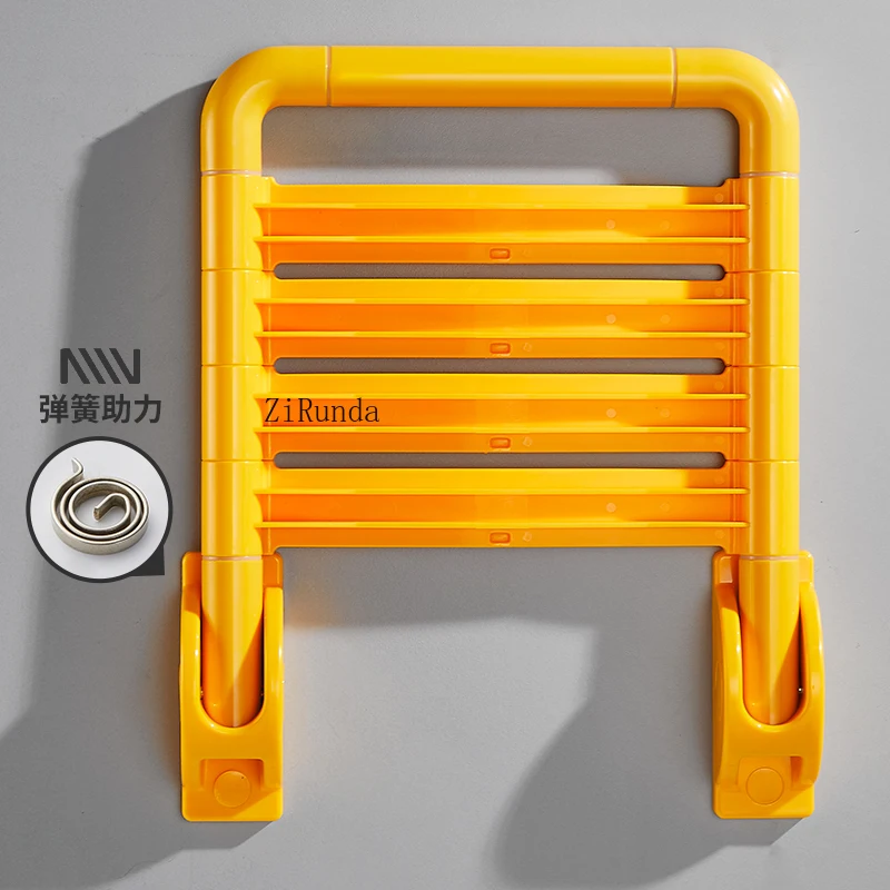 Bathroom folding stool, bathroom bath wall-mounted special chair with non-slip backrest seat 3