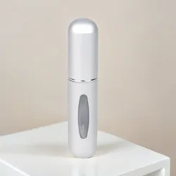 Compact Refillable Travel Perfume Atomizer - Portable Mini Spray Bottle 5ml - 5ml (Frosted Silver 1Pcs)