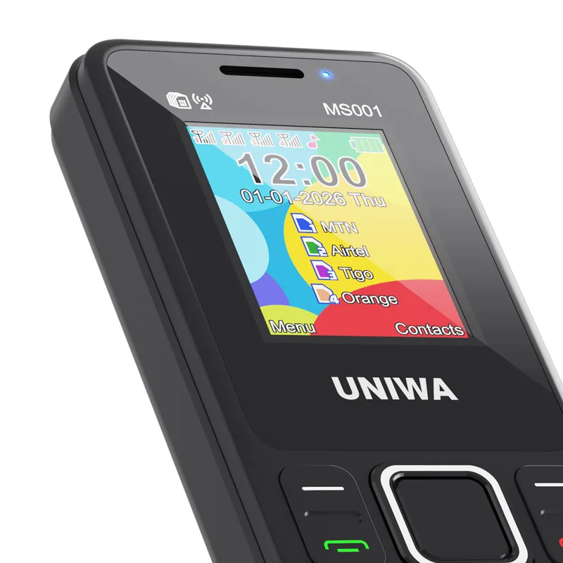 UNIWA MS001 2G Feature Phone 1.77” 4 SIM Standby GSM S 1800mAh Battery Type-C Charging Port Senior Senior-friendly Mobile Phones