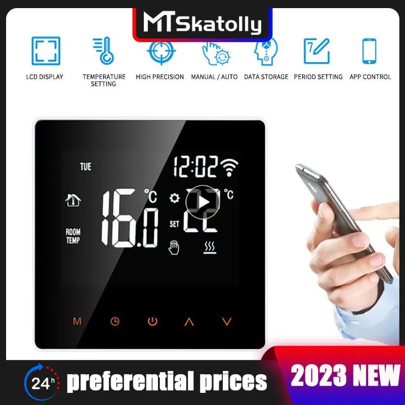 

Умный термостат с Wi-Fi, электрический нагреватель пола для воды/газового котла, дистанционное управление температурой для дома, Alexa