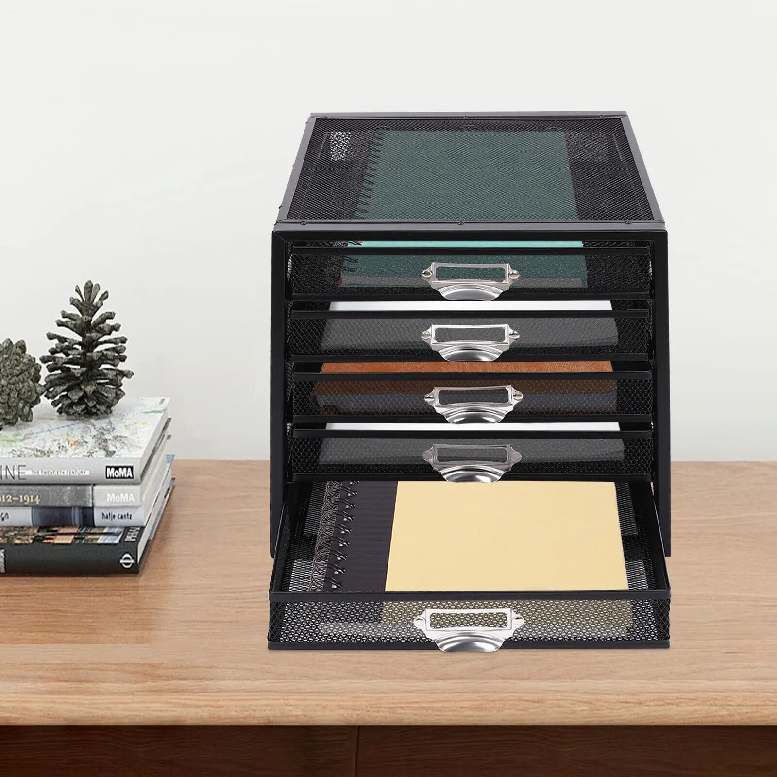 5-stufiger Eisen-Multifunktions-Papiersortierer Schublade File Schreibtisch-Organizer 14*10.8*11in – Detail 1