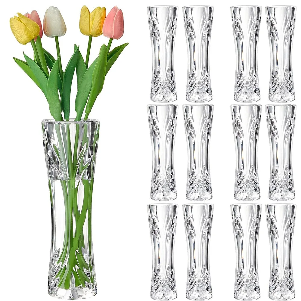 AcrylicGlassBudVasesforCenterpieceClearPlasticBudVaseCrystal